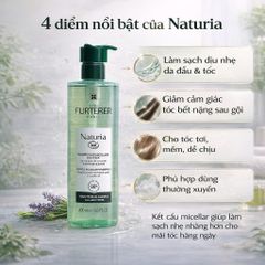 Dầu Gội Hữu Cơ René Furterer Naturia 400ml - Dụng cụ Chăm Sóc Tóc Nhẹ Nhàng, Hương Oải Hương, Dành Cho Tóc Nhạy Cảm