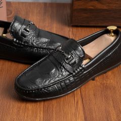 ( Mã D31 ) Giày Mocassin đế bệt da PU dâp vân sắc nét , Giầy lười công sở da mềm đế nhẹ có khâu đế chắc chắn  640914