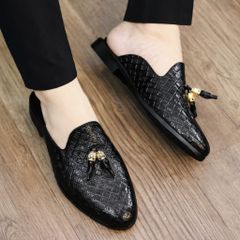 ( Mã D2 ) Giầy da hở gót trẻ trung da mềm thoáng khí, giày sục mùa hè giá rẻ đế cao 3cm chống trơn trượt  640911