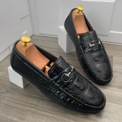 ( Mã D31 ) Giày mọi nam da mềm dập vân sắc nét , Giầy lười công sở da mềm đế nhẹ có khâu đế chắc chắn