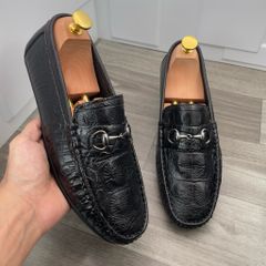 ( Mã D31 ) Giày mọi nam da mềm dập vân sắc nét , Giầy lười công sở da mềm đế nhẹ có khâu đế chắc chắn