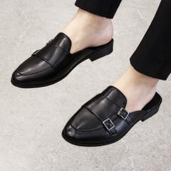 ( Mã D36 ) Giày sục nam MonkStrap da PU cao cấp, giầy sục da mùa hè thoáng khí trẻ trung gắn 4 khóa trang trí đế có khâu 640927