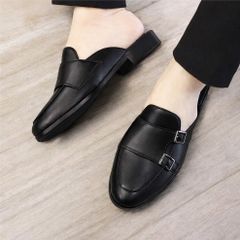 ( Mã D36 ) Giày sục nam MonkStrap da PU cao cấp, giầy sục da mùa hè thoáng khí trẻ trung gắn 4 khóa trang trí đế có khâu 640927