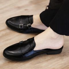 ( Mã D36 ) Giày sục nam MonkStrap da PU cao cấp, giầy sục da mùa hè thoáng khí trẻ trung gắn 4 khóa trang trí đế có khâu 640927