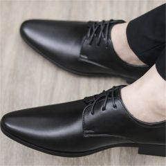 ( Mã D20 ) Giày derby công sở da PU, giày da nam thiết kế tối giản đế cao su 3cm chống trơn trượt có khâu chỉ chắc chắn 640931