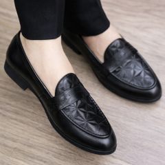 ( Mã D9 ) Giày tây nam da mềm đế cao su, giày nam chụp kỷ yếu dập vân họa tiết 3D chất liệu da PU cao cấp 640937