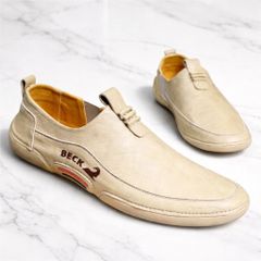 ( Mã D61 ) Giày slip-on thiết kế trẻ trung, Giày nam da Simili đế cao su non có khâu chỉ đủ size từ 38 đến 43