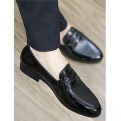 ( Mã D23 ) Giày lười nam kiểu dáng thời thượng, giày tây công sở da bóng kính in vân nhũ bắt mắt dễ vệ sinh và làm sạch 640938