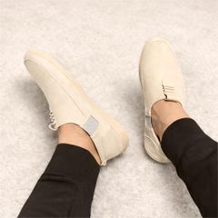 ( Mã D61 ) Giày slip-on thiết kế trẻ trung, Giày nam da Simili đế cao su non có khâu chỉ đủ size từ 38 đến 43