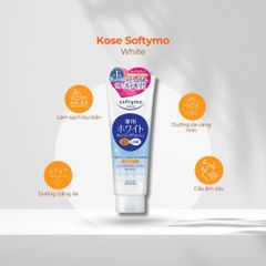 (Nhật) Sữa Rửa Mặt KOSE Softimo Trắng Da Dưỡng Ẩm Nhập Khẩu Chính Hãng 190g