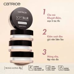 (Đức) Phấn Phủ Catrice Kiềm Dầu Mỏng Nhẹ Nâng Tông Catrice Soft Blur Matte Setting Powder 8g
