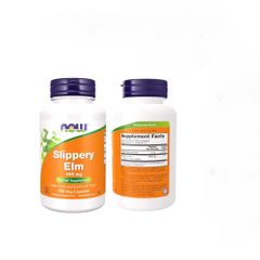 NOW Foods Slippery Elm 400 mg - Viên Uống Hỗ Trợ Tiêu Hóa Tự Nhiên 100 Viên - Vegan, Không Gluten, Bảo Vệ Dạ Dày & Ruột
