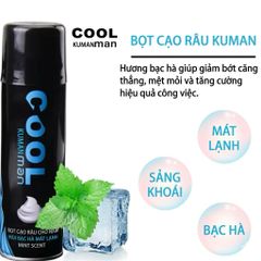 Bọt Cạo Râu Kuman Hương Bạc Hà - Chai 230g cực kì Tiết Kiệm