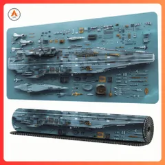 Lót Chuột Cỡ Lớn Mô Hình Máy Bay 400x800mm (Dày 3mm), Pad Chuột Lớn Bằng Cao Su Thiên Nhiên