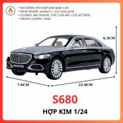 Mô Hình Oto Kim Loại Mẹc S680 MaiBach Chất Lượng Cao Decor Trưng Bày - Model Mẹc S680 MaiBach