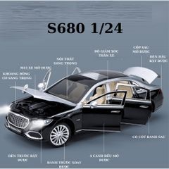 Mô Hình Oto Kim Loại Mẹc S680 MaiBach Chất Lượng Cao Decor Trưng Bày - Model Mẹc S680 MaiBach