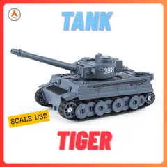 (SỈ/LẺ) Mô Hình Xe Tăng Chiến Đấu Kim Loại TIGER MÀU XANH TL 1/32 Decor Trang Trí