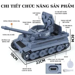 (SỈ/LẺ) Mô Hình Xe Tăng Chiến Đấu Kim Loại TIGER MÀU XANH TL 1/32 Decor Trang Trí