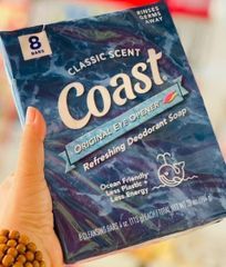 Lốc Xà Bông Cục Coast CLASSIC SCENT Trắng 113g X8 - Xà Phòng Diệt Khuẩn, Dưỡng Ẩm, Mỹ phẩm Chăm Sóc Da Tự Nhiên 641648