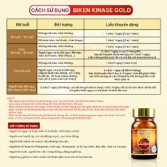 Biken Kinase Gold Hộp - Viên uống bổ não, giảm xơ vữa mạch máu, hỗ trợ phòng ngừa và phục hồi sau đột quỵ