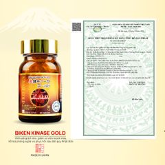Biken Kinase Gold Hộp - Viên uống bổ não, giảm xơ vữa mạch máu, hỗ trợ phòng ngừa và phục hồi sau đột quỵ