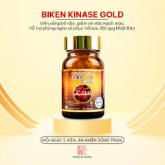 Biken Kinase Gold Hộp - Viên uống bổ não, giảm xơ vữa mạch máu, hỗ trợ phòng ngừa và phục hồi sau đột quỵ