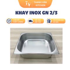 Khay Inox GN 1/3 - 1/4 - 1/6 - 1/9 Dày Đựng Topping, Buffet, Thực Phẩm (TV80-1)