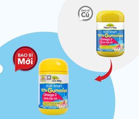 Kẹo Dẻo Nature's Way Kids Smart Vita Gummies Omega-3 DHA Fish Oil Hỗ Trợ Sức Khoẻ Não Và Mắt Cho Bé (Hộp 60v)