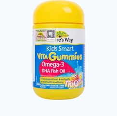Nature's Way Kids Smart Vita Gummies Omega-3 DHA Fish Oil - Kẹo dẻo bổ sung omega 3 cho trẻ (60 viên)