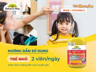Kẹo Dẻo Natural Way's Kids Smart Vita Gummies Iron + Vitamin C Hỗ Trợ Bổ Sung Sắt Cho Trẻ (60v)