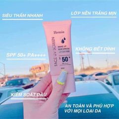 Kem Chống Nắng Hemia SPF50/PA++++ - Dưỡng Da Nâng Tone, Kiềm Dầu, Thấm Nhanh, Ngăn Ngừa Lão Hóa Cho Tất Cả Loại Da