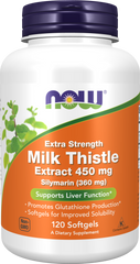 Viên Uống NOW FOODS Extra Strength Milk Thistle Extract 450mg Silymarin (360mg) - Hỗ Trợ Giải Độc Gan, Tăng Cường Chức Năng Gan, 120 Viên