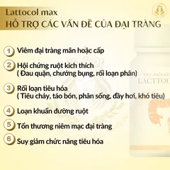 Lacttocol Max CHÍNH HÃNG - Hỗ trợ đại tràng, Giảm rối loạn tiêu hóa, viêm đại tràng co thắt. Tăng cường đề kháng(Hộp 30 viên)