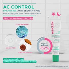 Topicrem AC Control Anti Blemish Care 40mL – Kem Dưỡng Da Mụn, Nhẹ Thoáng, Không Gây Bí Tắc