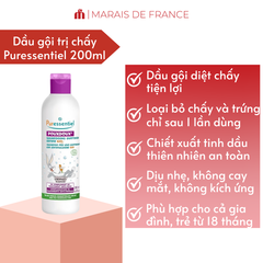 Dầu Gội Hữu Cơ Hằng Ngày Puressentiel PouxDoux Organic Shampoo Ngăn Ngừa Chấy Cho Bé Gia Đình 200ml