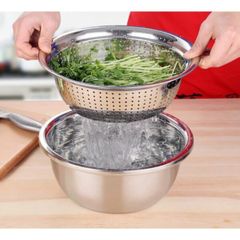 Bộ Rổ Thau Rửa Rau và Vo Gạo TVKITCHEN - Đồ Gia Dụng Nhà Bếp Chất Lượng Cao, Nhiều Kích Thước 18cm - 40cm (TV121-1)