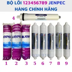 Bộ lõi lọc nước 123456789 Jenpec lắp cho máy lọc nước RO cam kết hàng chính hãng sản phẩm như hình