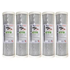 Combo 5 lõi than nén 10 inch Maxtech CTO hấp thụ mùi clo loại bỏ sắt