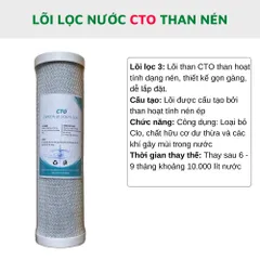 Combo 5 lõi than nén 10 inch Maxtech CTO hấp thụ mùi clo loại bỏ sắt