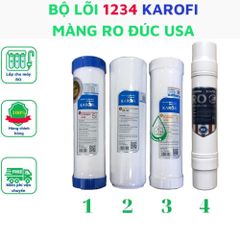 Bộ lõi lọc nước 1234 Karofi chính hãng - Màng lọc RO đúc nguyên khối Mỹ USA