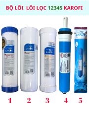 Lõi lọc nước số 12345 Karofi hàng chính hãng lắp cho máy lọc nước Karofi 5 cấp lọc và máy lọc nước