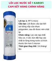 Lõi lọc nước số 12345 Karofi hàng chính hãng lắp cho máy lọc nước Karofi 5 cấp lọc và máy lọc nước