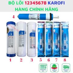 Combo bộ lõi lọc nước số 12345678 Karofi lắp cho máy lọc nước Karofi cam kết sản phẩm như hình