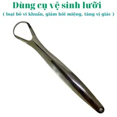 Bộ dụng cụ vệ sinh lưỡi bằng inox 304, làm sạch bề mặt lưỡi giúp hơi thở thơm mát dùng được cho trẻ nhỏ