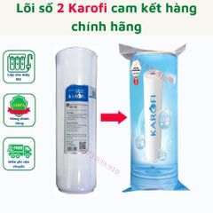Lõi lọc nước số 2 than hoạt tính lắp ở vị trí thứ 2 của máy lọc nước Karofi cam kết hàng chính hãng