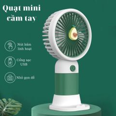 Quạt tích điện cầm tay sạc bằng USB có giá để điện thoại