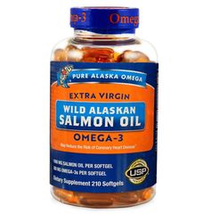 Dầu Cá Hồi Pure Alaska Omega-3 1000mg Mỹ - 210 Viên Hỗ Trợ Tim Mạch, Thị Lực Và Não Bộ Dễ Uống (Mẫu mới) 
