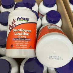 Chống tắc tia sữa Now Sunflower Lecithin 1200mg USA 100 viên
