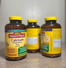 Viên uống bổ sung Nature Made Calcium Magnesium Zinc with Vitamin D3.