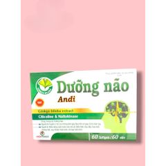 Viên uống Dưỡng Não ANDI lưu thông khí huyết,hỗ trợ giảm đau đầu mất ngủ hay quên (Hộp 60 viên)